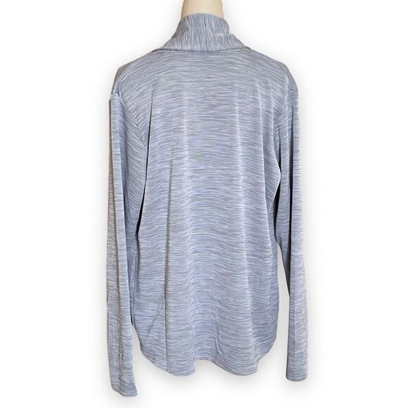 Pebble Beach Dry-Luxe Gray Space Dye Open Front Long Sleeve Golf Cardigan NWT - Picture 4 of 16
